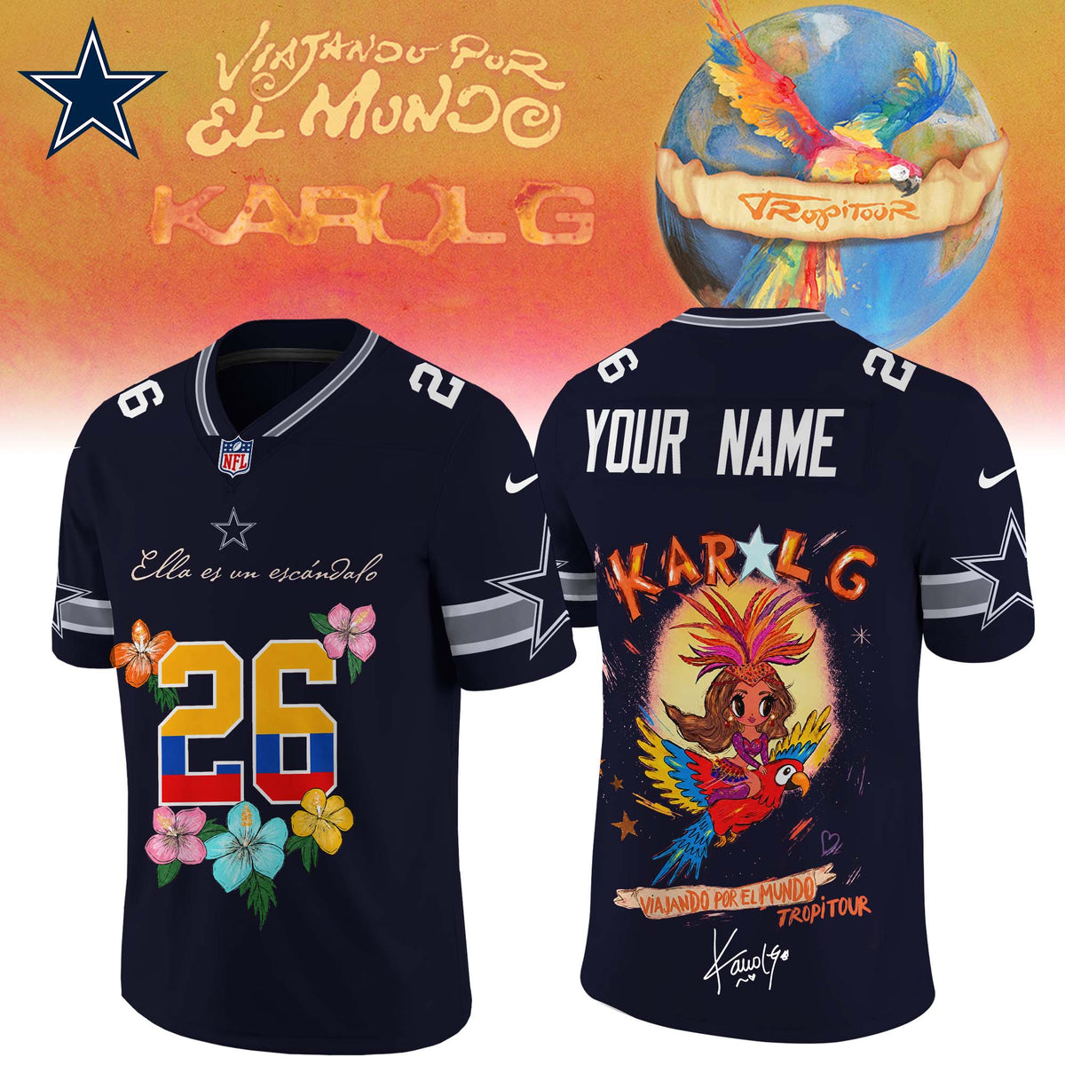 ___Football US Full Team x Karol G – Nos Vamos de Tour. Limited Edition Signature Jersey. Custom name