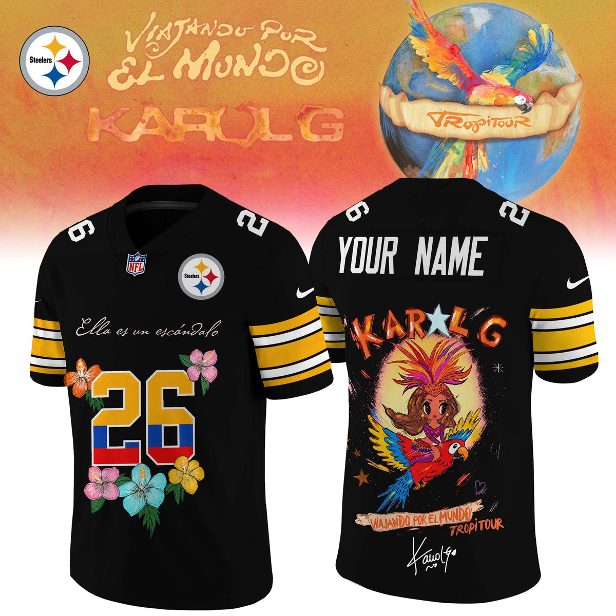 ___Football US Full Team x Karol G – Nos Vamos de Tour. Limited Edition Signature Jersey. Custom name