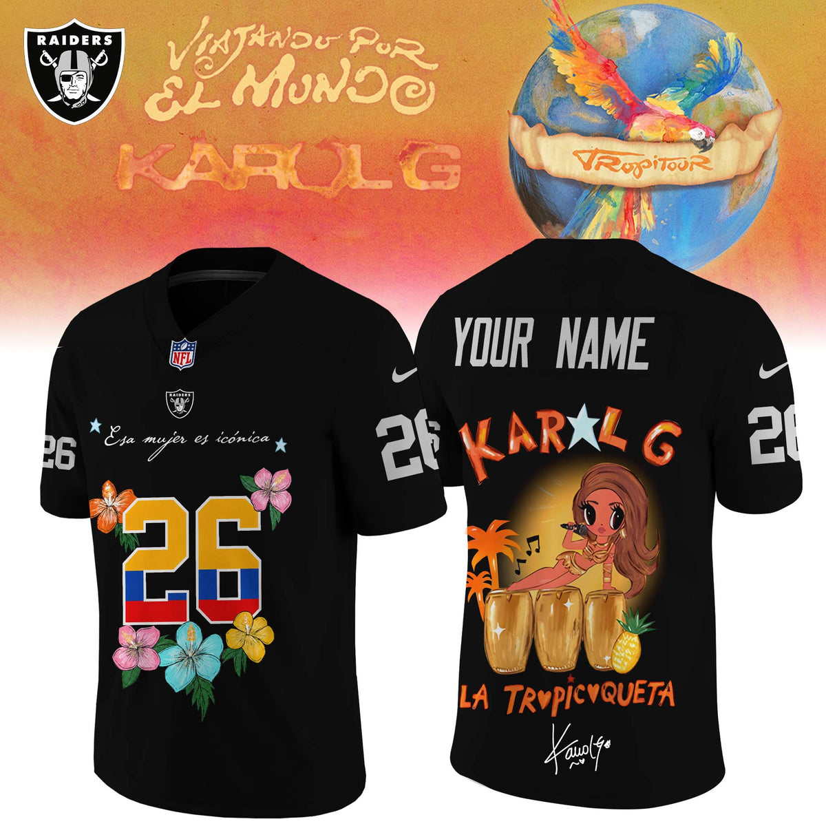 ___Football US Full Team x Karol G – Nos Vamos de Tour. Limited Edition Signature Jersey. Custom name