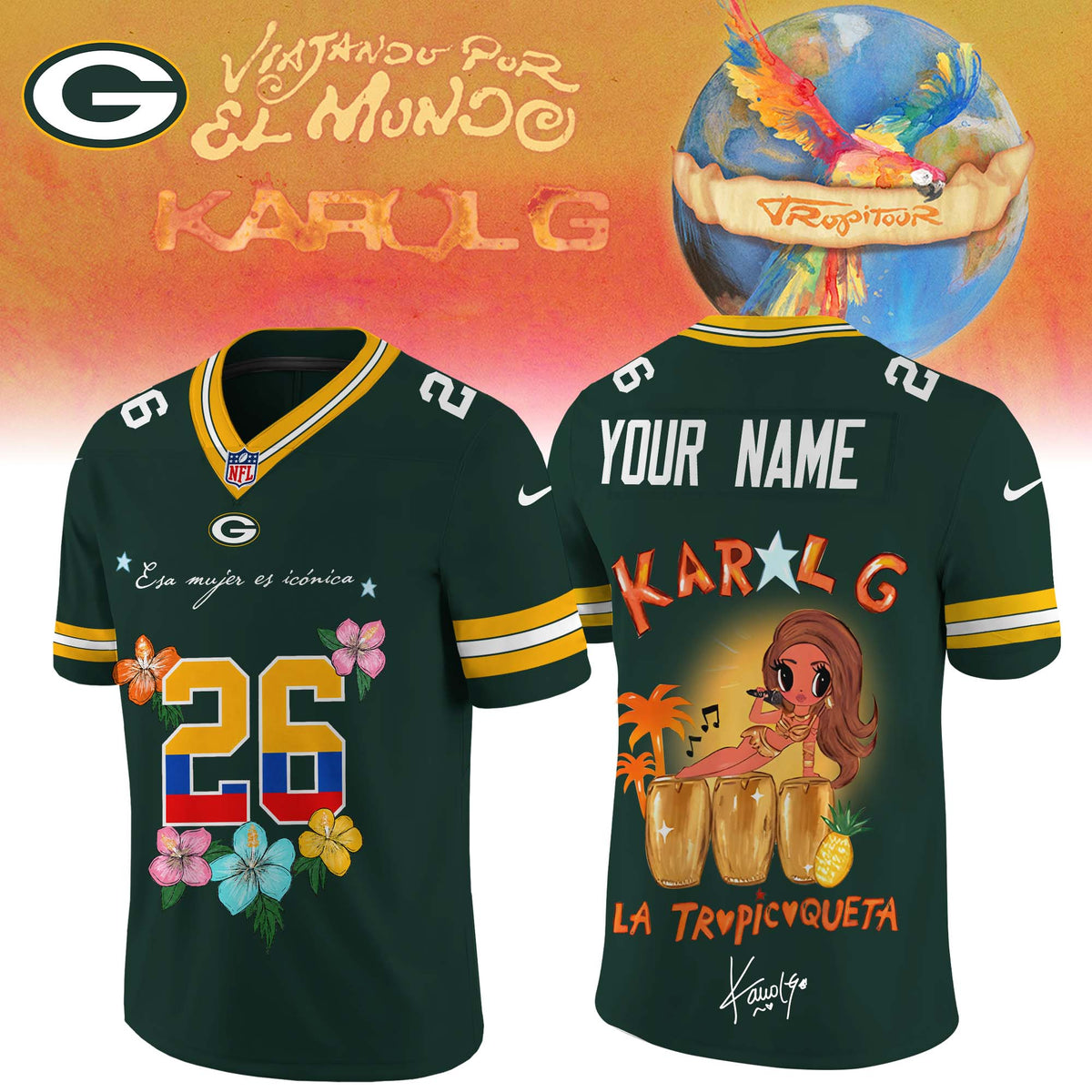 ___Football US Full Team x Karol G – Nos Vamos de Tour. Limited Edition Signature Jersey. Custom name