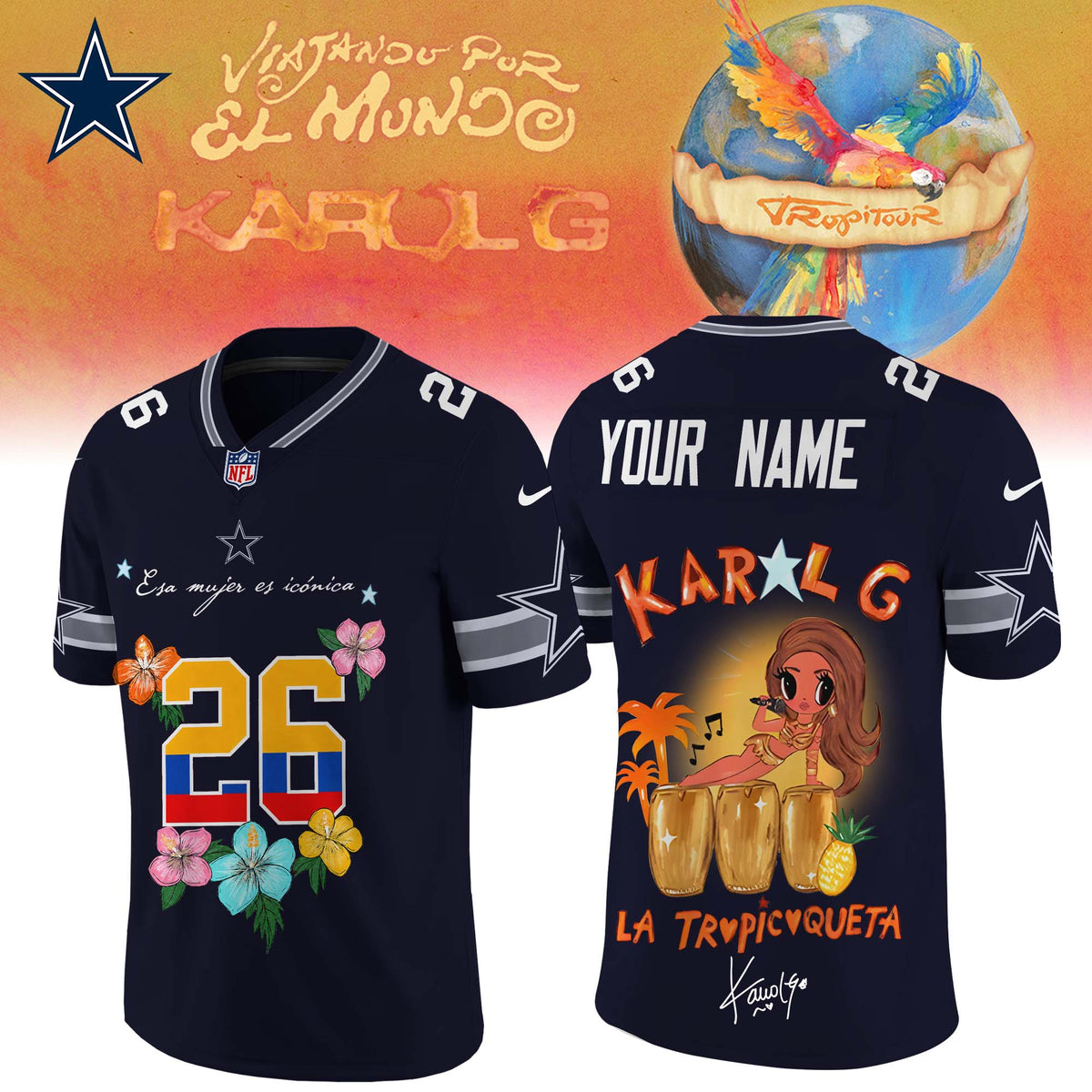 ___Football US Full Team x Karol G – Nos Vamos de Tour. Limited Edition Signature Jersey. Custom name