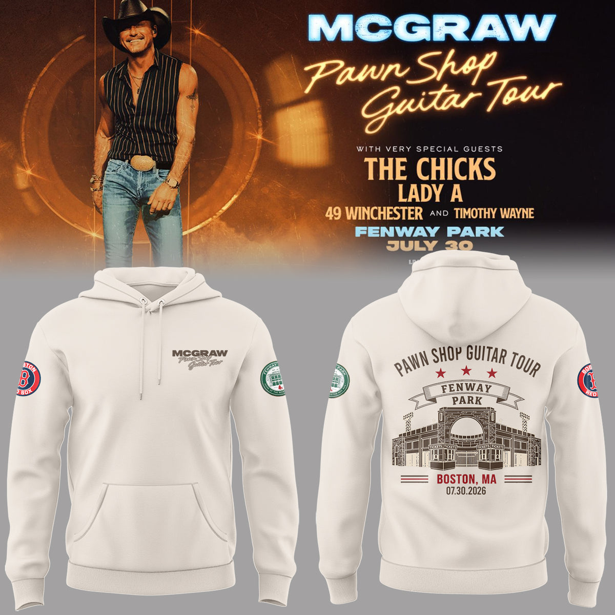 McGraw 🤠🎤 “Pawn Shop Guitar Tour 2026” at Fenway Park,MA Hoodie-PA080126010