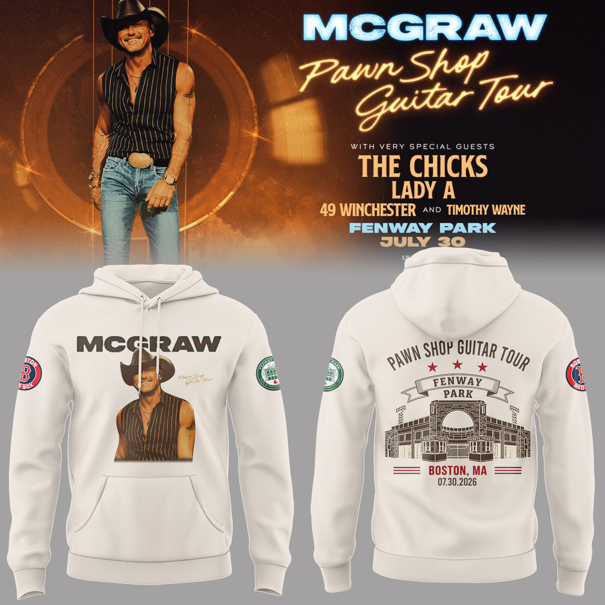 McGraw 🤠🎤 “Pawn Shop Guitar Tour 2026” at Fenway Park,MA Hoodie-PA080126012