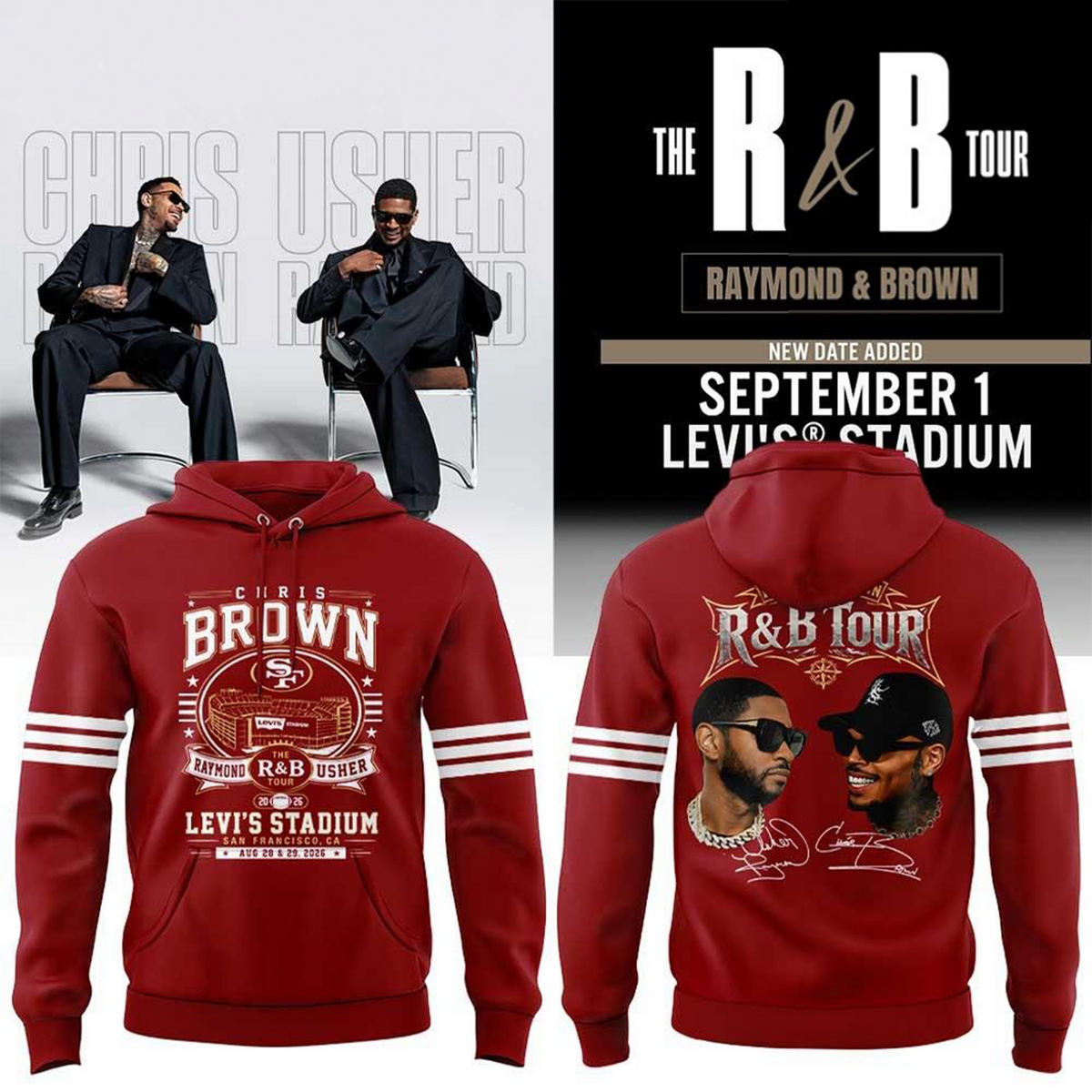 Chris Brown & Usher The R&B Tour 2026 Levi’s Stadium Hoodie