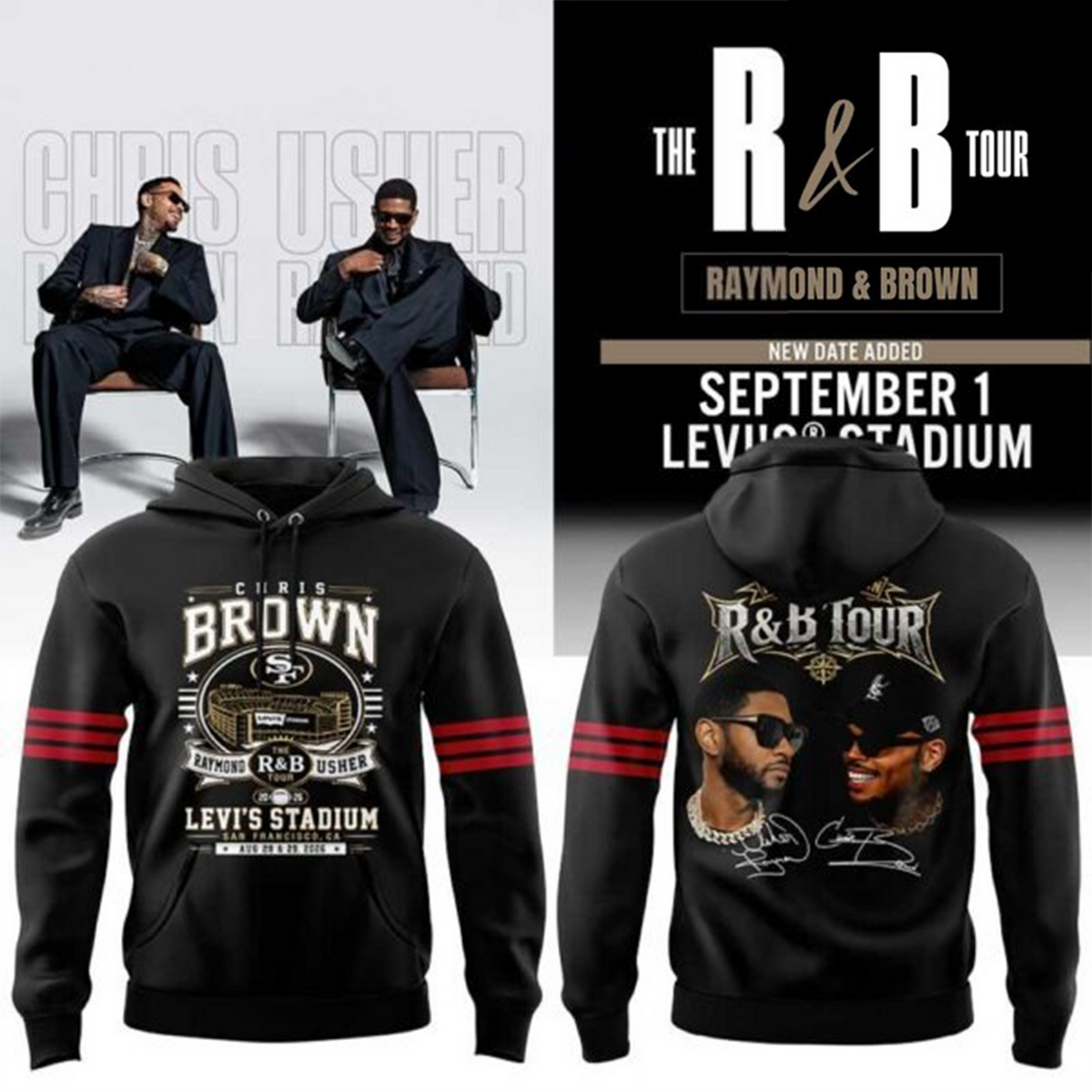 Chris Brown & Usher The R&B Tour 2026 Levi’s Stadium Hoodie