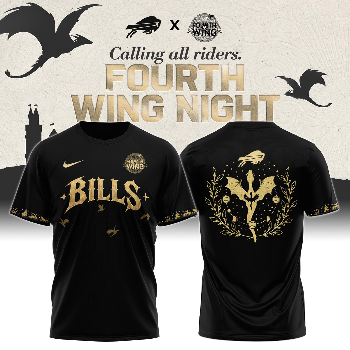 BUF x Fourth Wing Night Tshirt Limited Edition + Selling Out Fast
