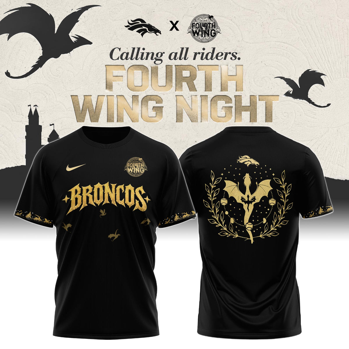 DEN x Fourth Wing Night Tshirt Limited Edition + Selling Out Fast