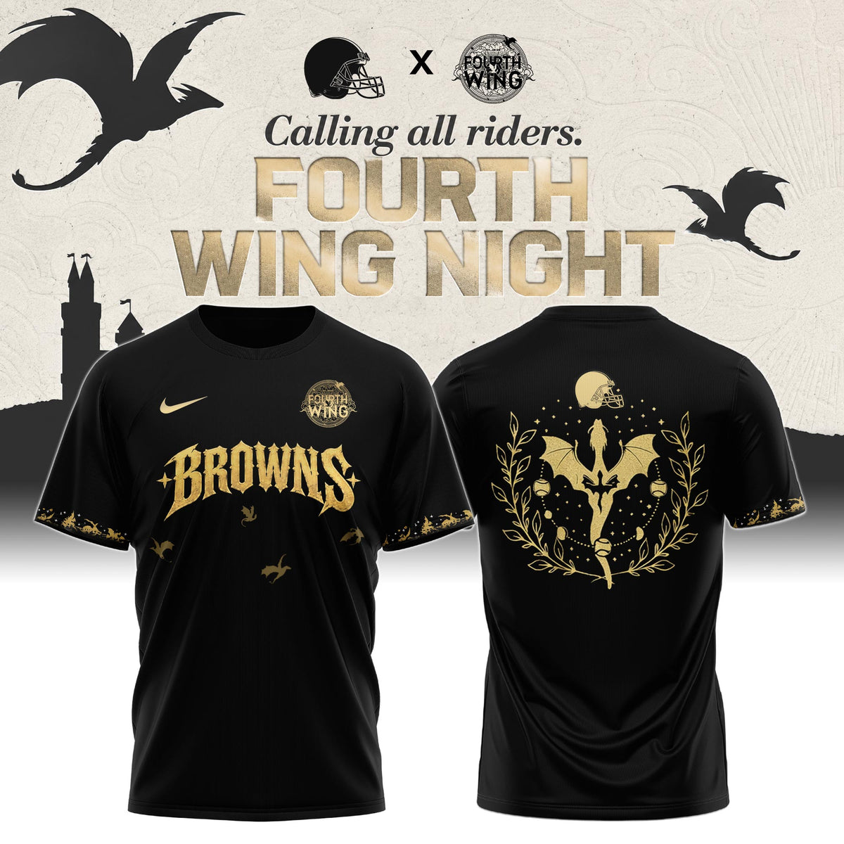 CLE x Fourth Wing Night Tshirt Limited Edition + Selling Out Fast