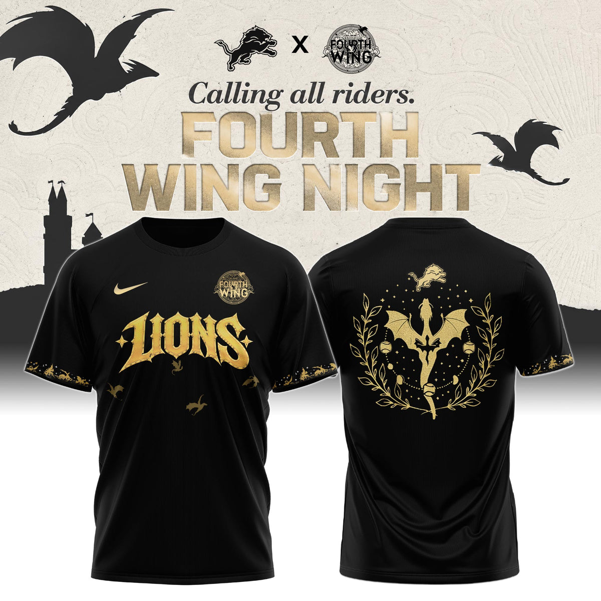 DET x Fourth Wing Night Tshirt Limited Edition + Selling Out Fast