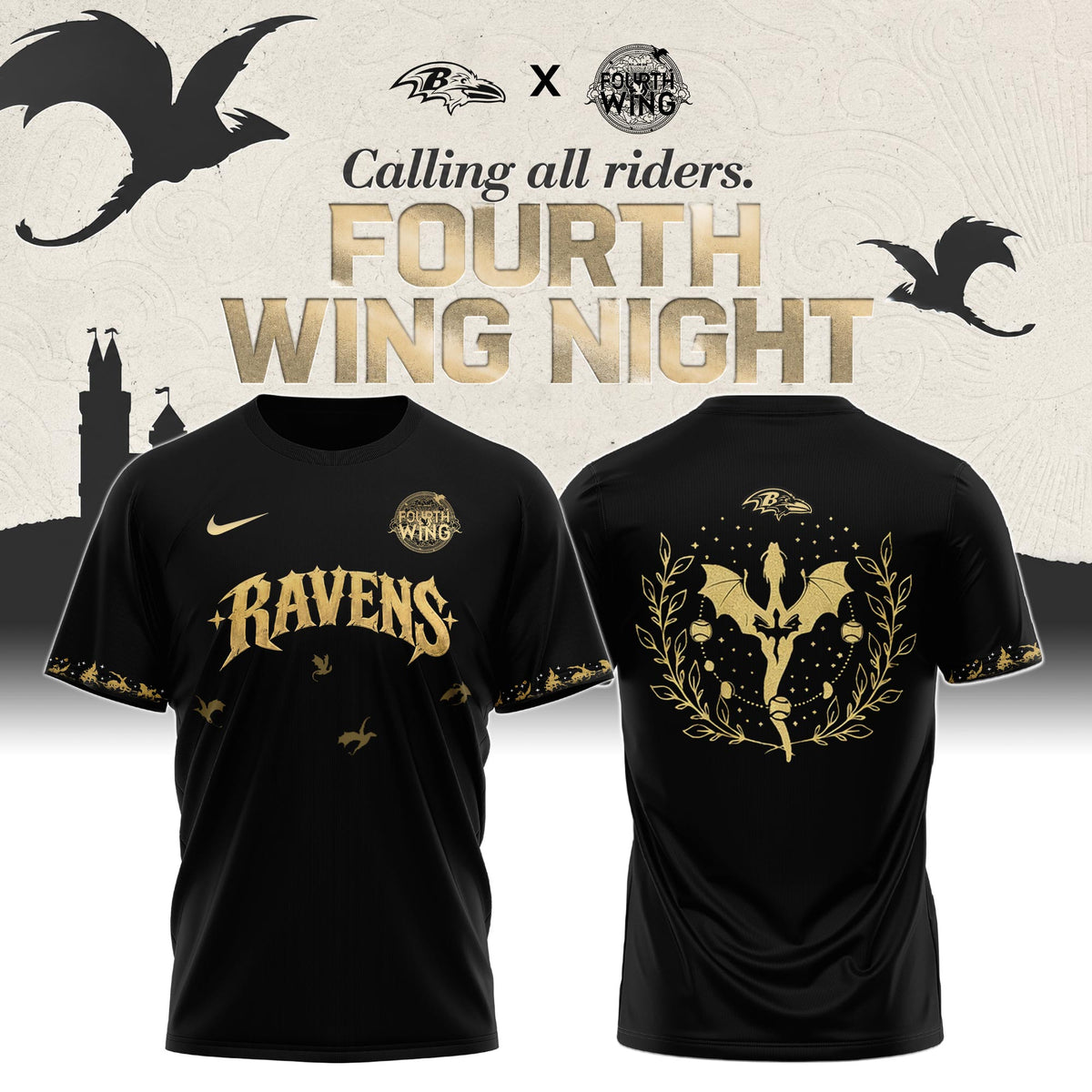 BAL x Fourth Wing Night Tshirt Limited Edition + Selling Out Fast
