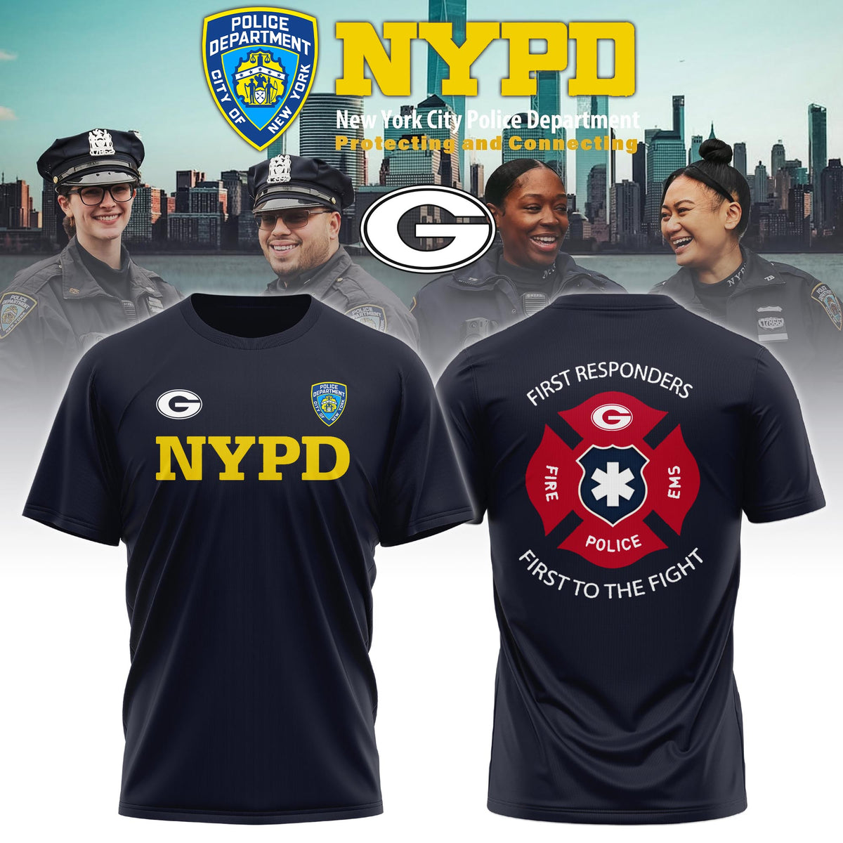 UGA x NYPD First Responders Tribute TShirt