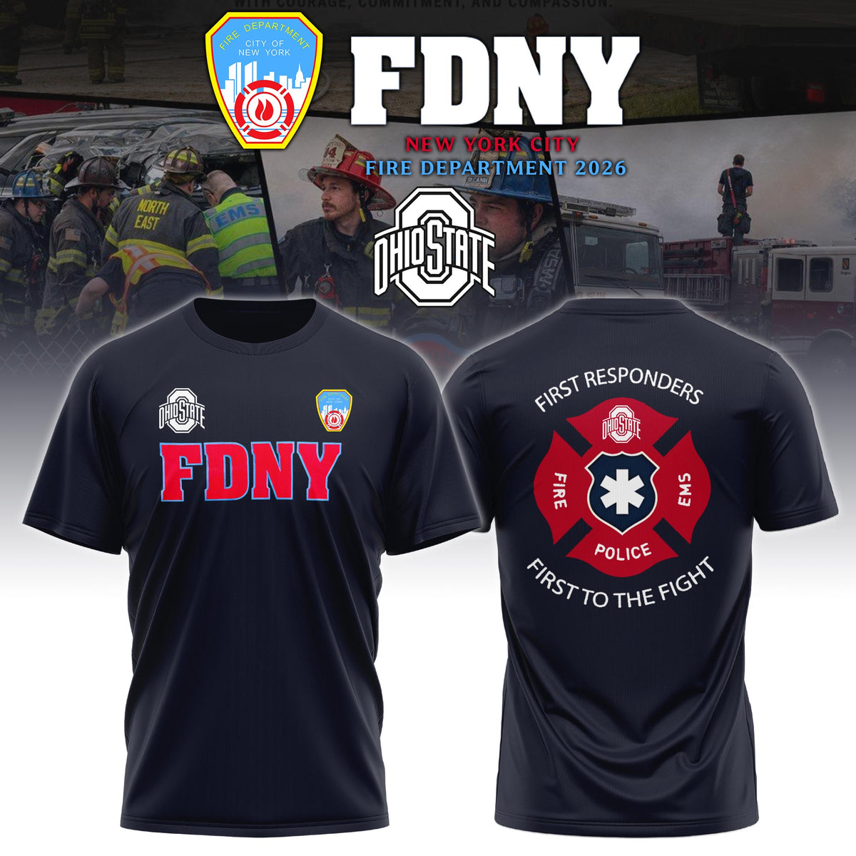 OSU x FDNY First Responders Tribute TShirt