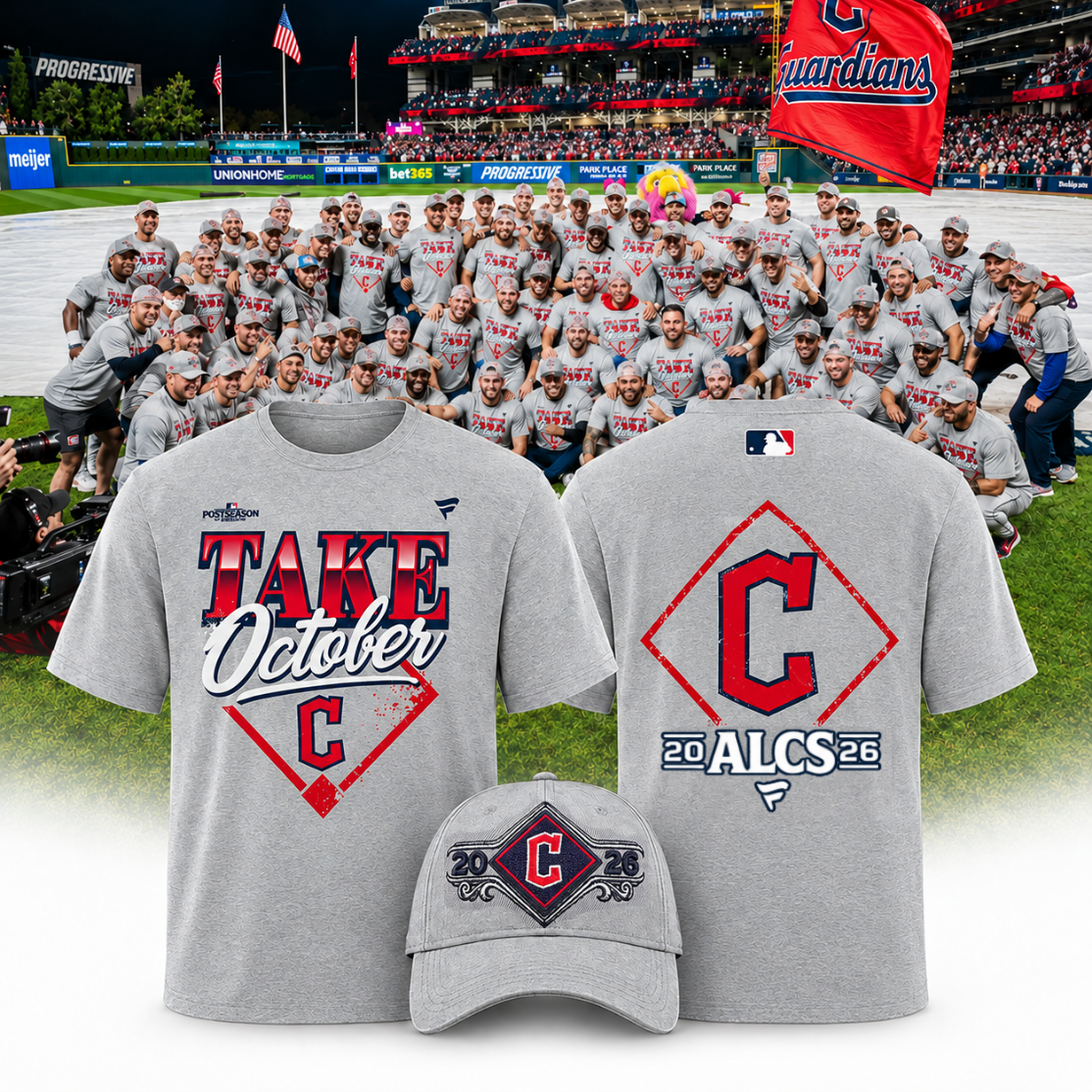 Limited Edition Cleveland Guardians MLB Division Series Champions Distressed Locker Room Take October T-shirt