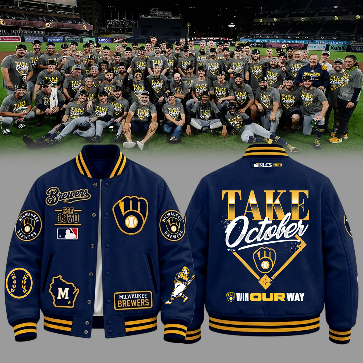 Limited Edition Milwaukee Brewers 2026 -Division Series Champions Take October Baseball Jacket