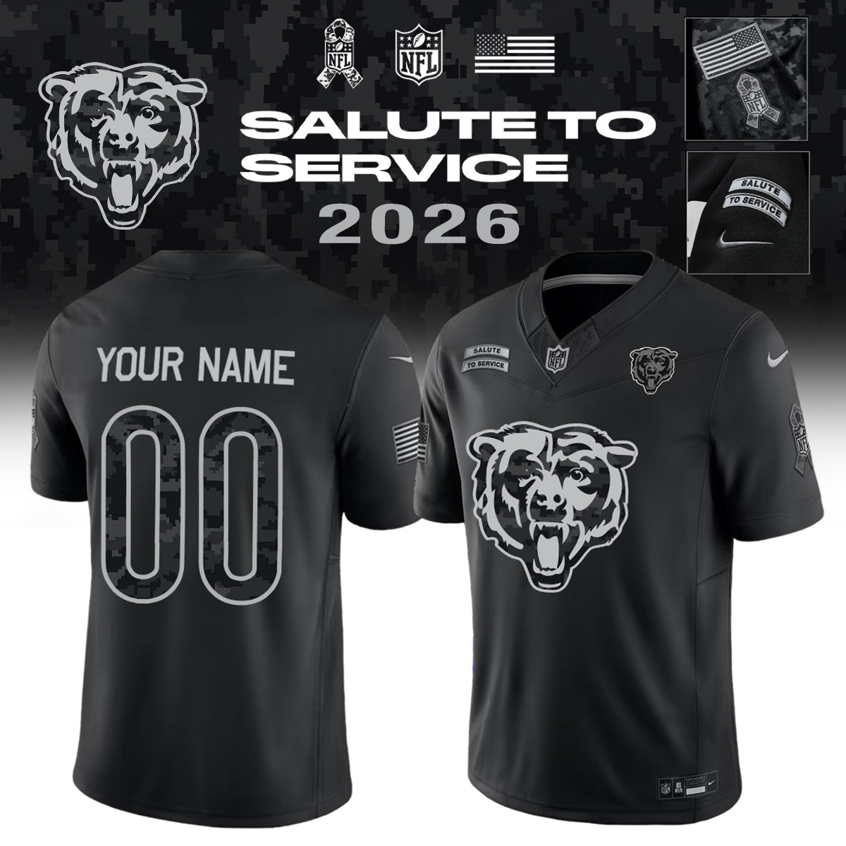 ...All Team NFL Salute To Service 2026 - Jersey (Custom Name &amp; Number)
