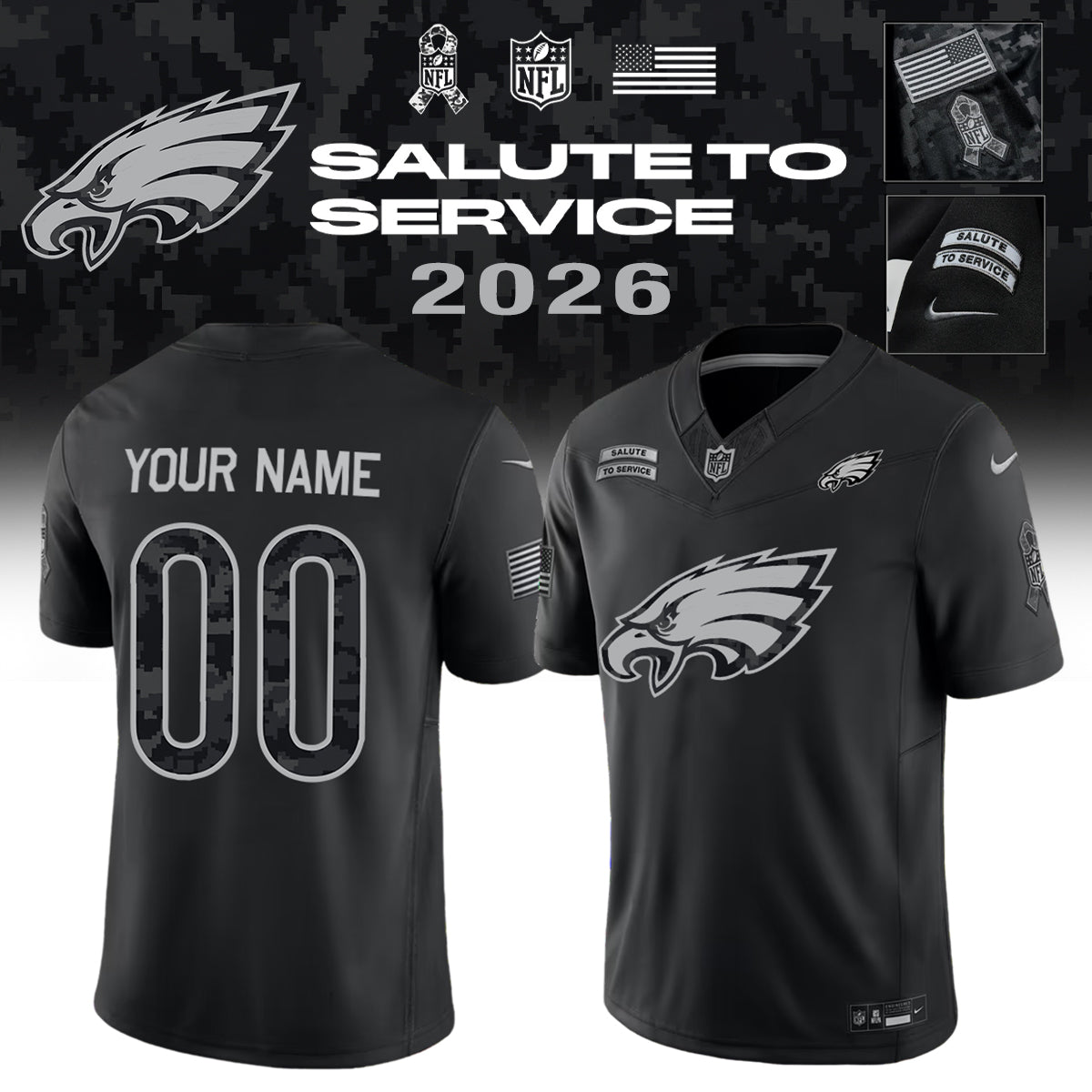 ...All Team NFL Salute To Service 2026 - Jersey (Custom Name &amp; Number)