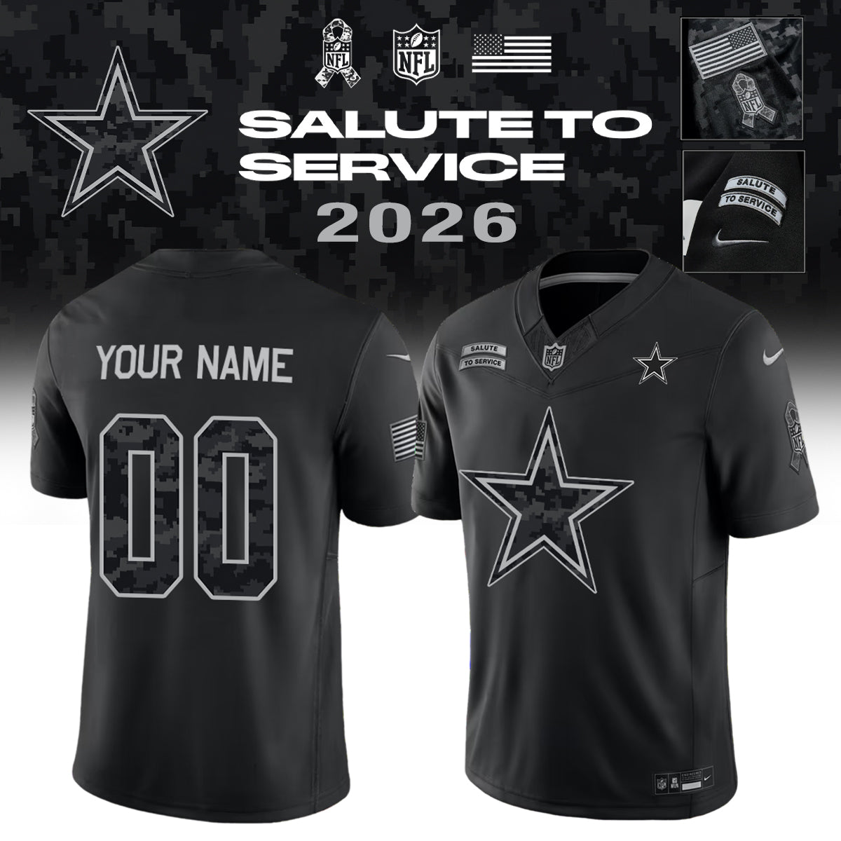 ...All Team NFL Salute To Service 2026 - Jersey (Custom Name &amp; Number)