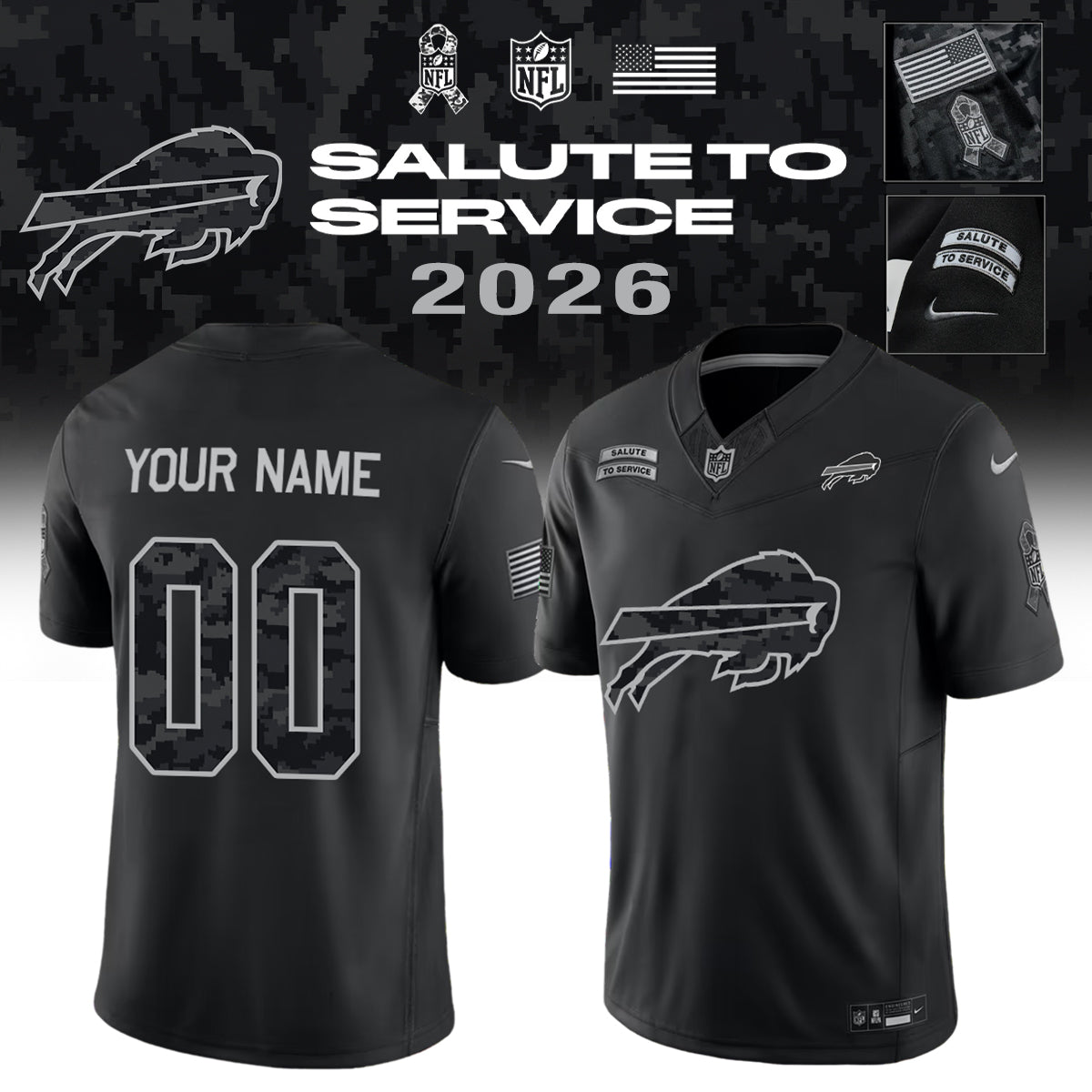 ...All Team NFL Salute To Service 2026 - Jersey (Custom Name &amp; Number)