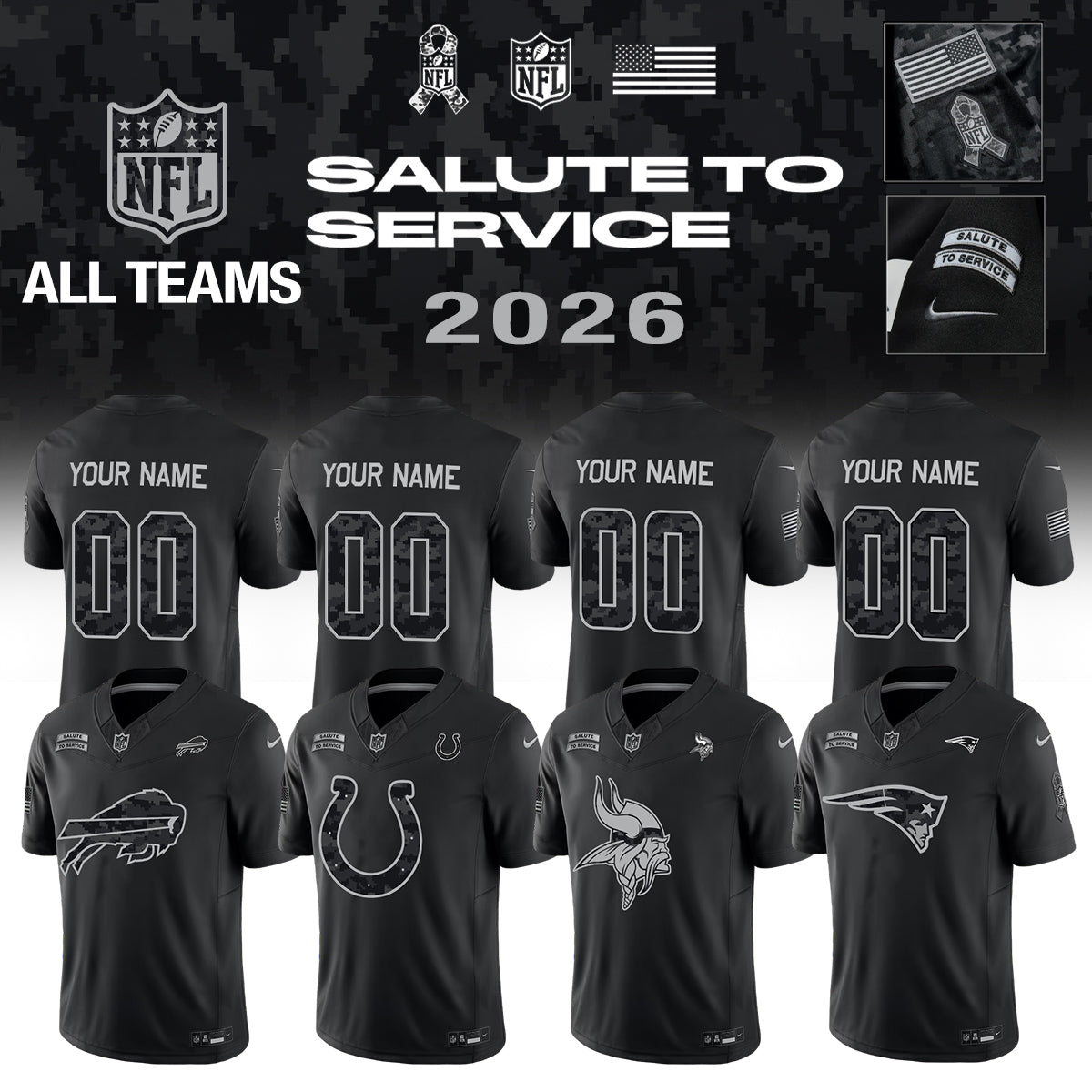 NFL x Salute to Service Jersey – All Teams Edition 2026