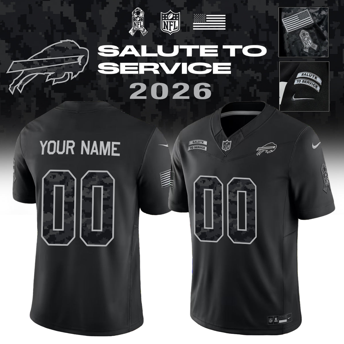 ...All Team NFL Salute To Service 2026 - Jersey (Custom Name &amp; Number)
