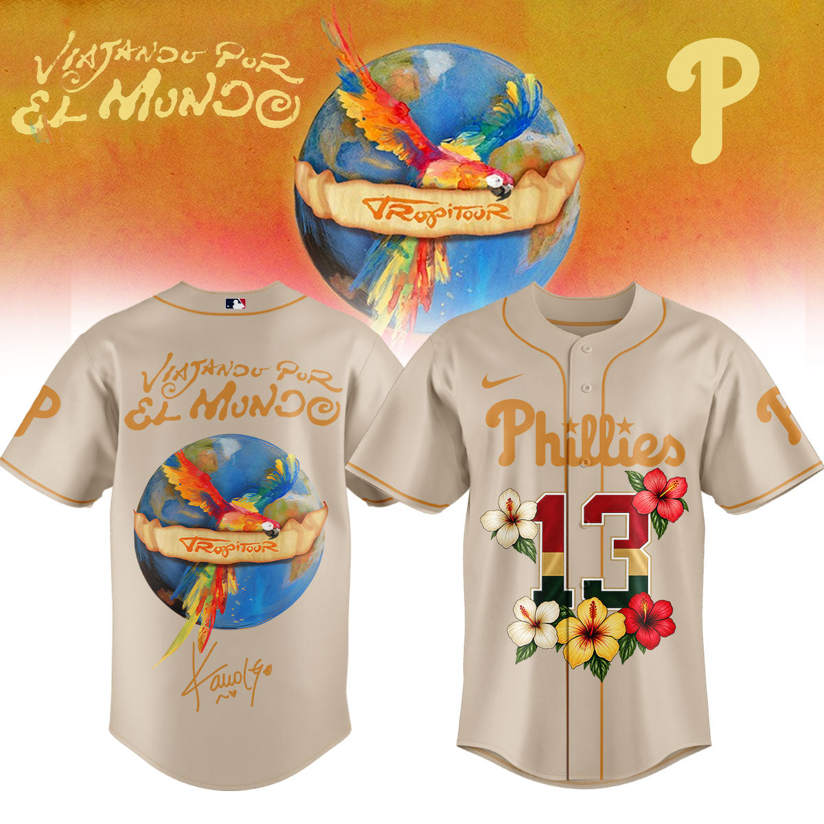 __,,Baseball US Full Team x Karol G – Nos Vamos de Tour. Limited Edition Signature Jersey