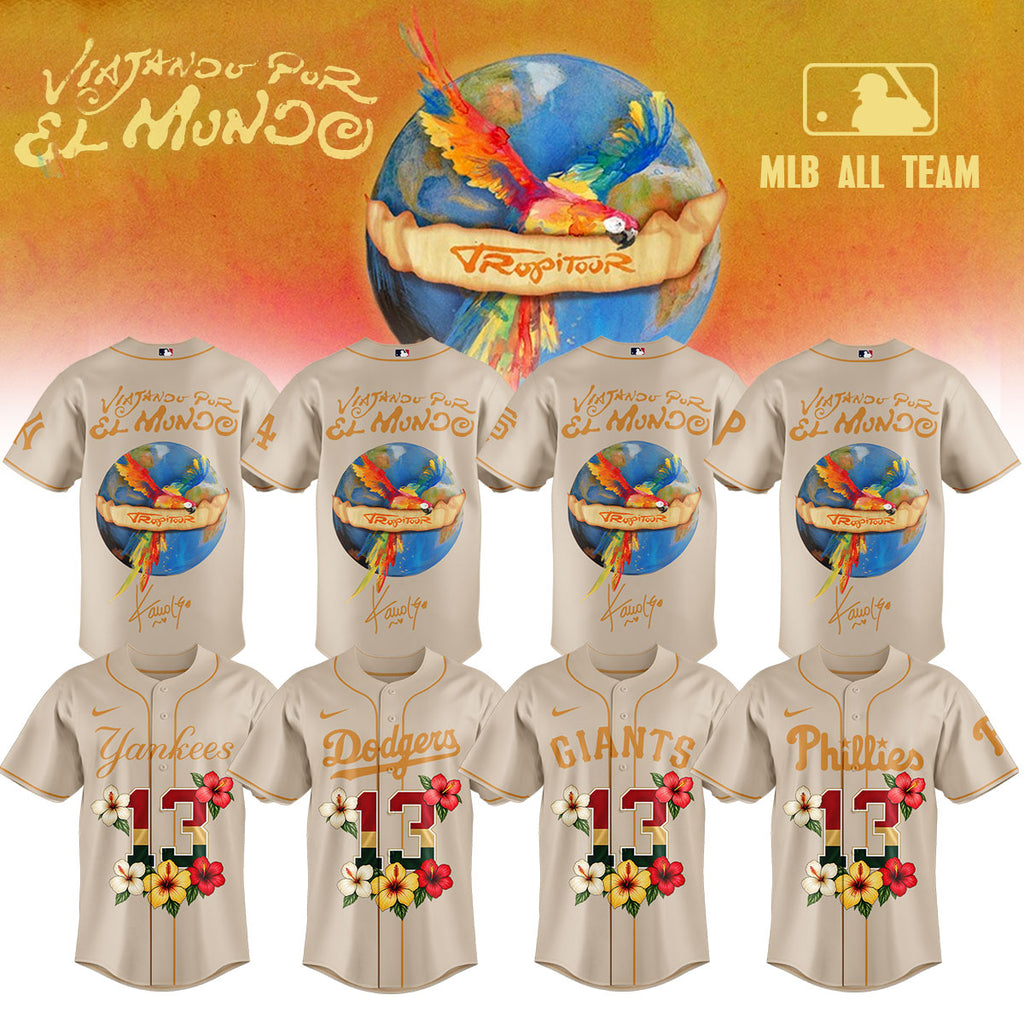 __,,Baseball US Full Team x Karol G – Nos Vamos de Tour. Limited Edition Signature Jersey