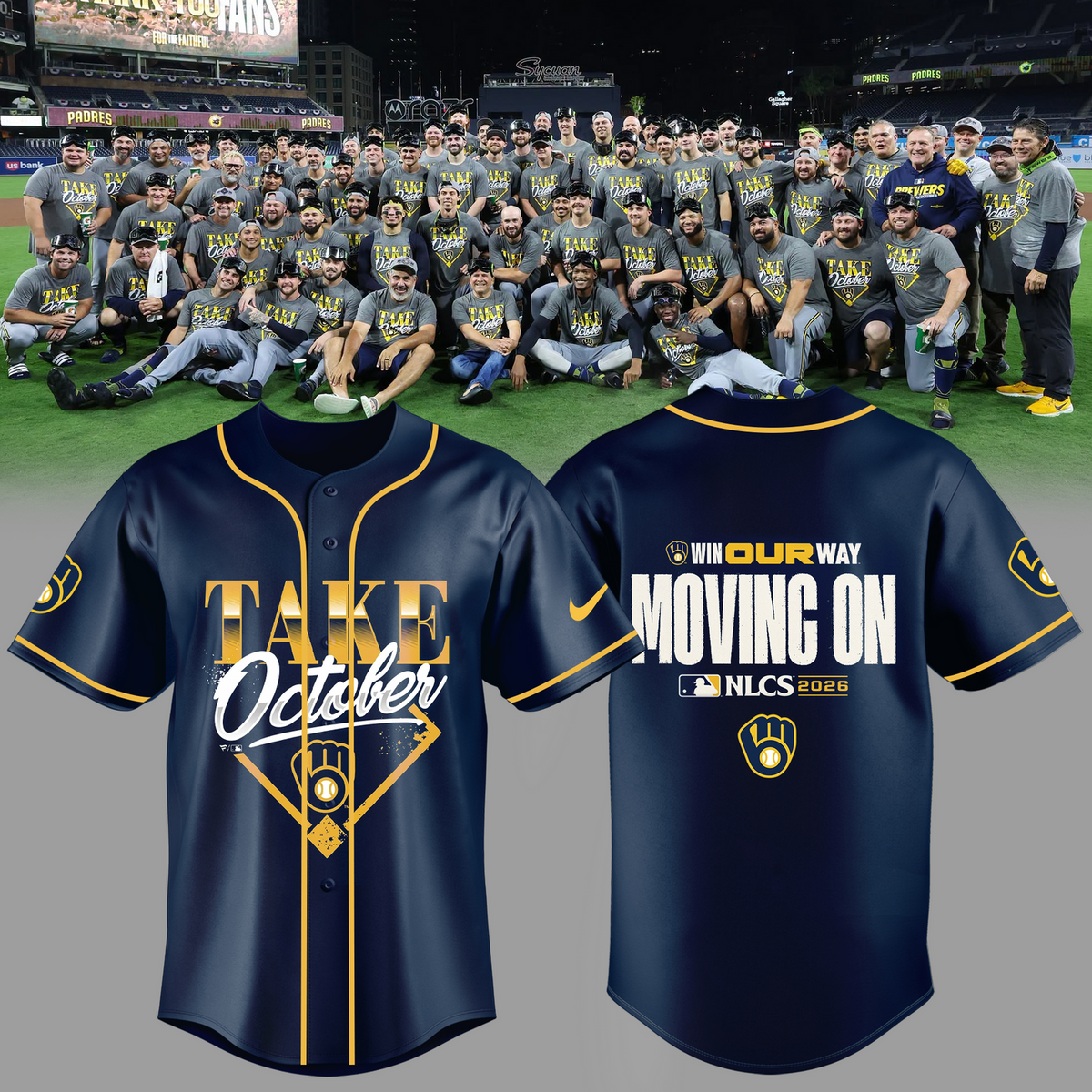 Limited Edition Milwaukee Brewers 2026 Division Series Champions Distressed Locker Room Take October Jersey