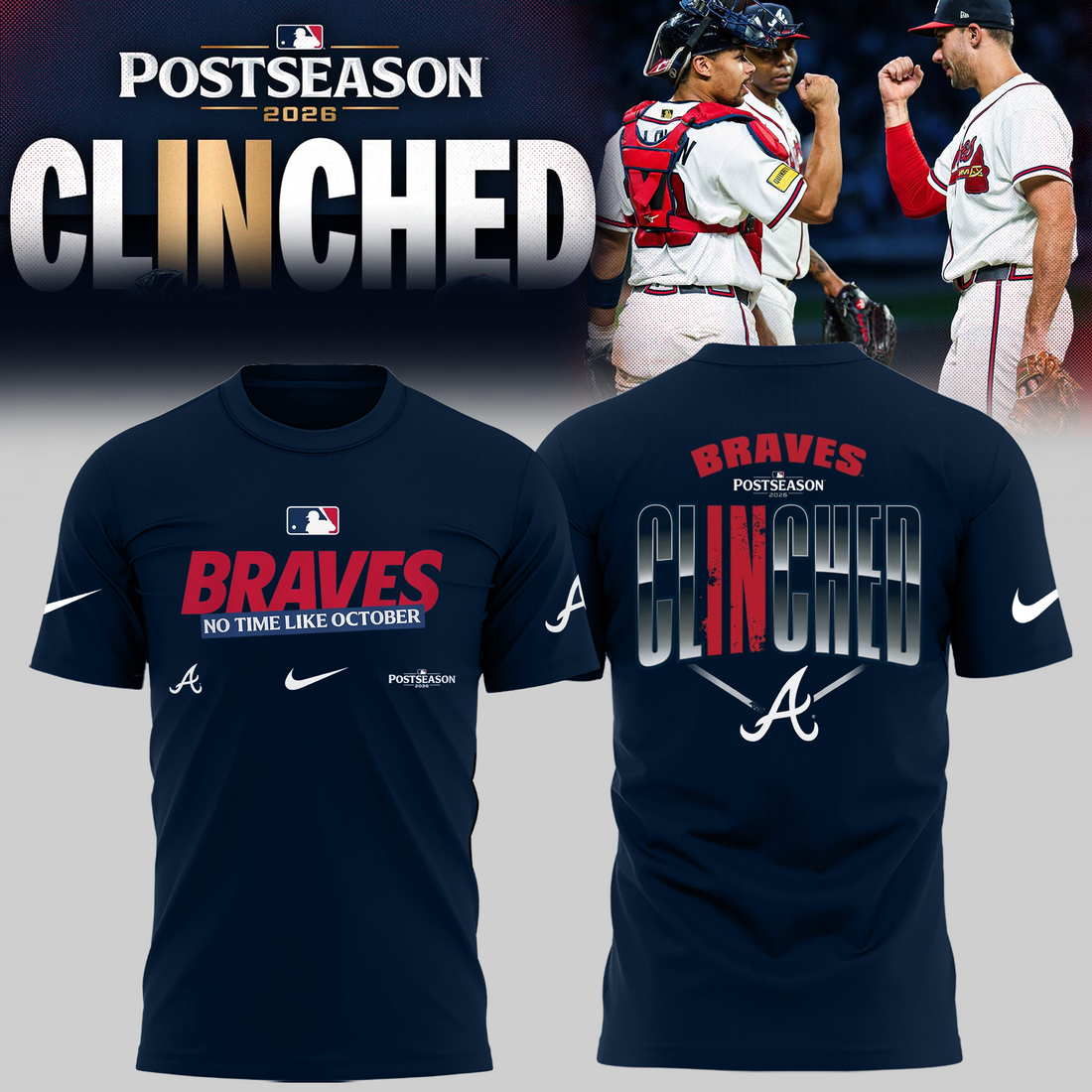 Limited Edition Atlanta Braves Postseason 2026 Clinched T-shirt