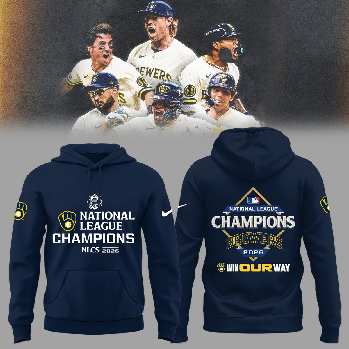 Limited Edition Milwaukee Brewers 2026 National League Champions Hoodie