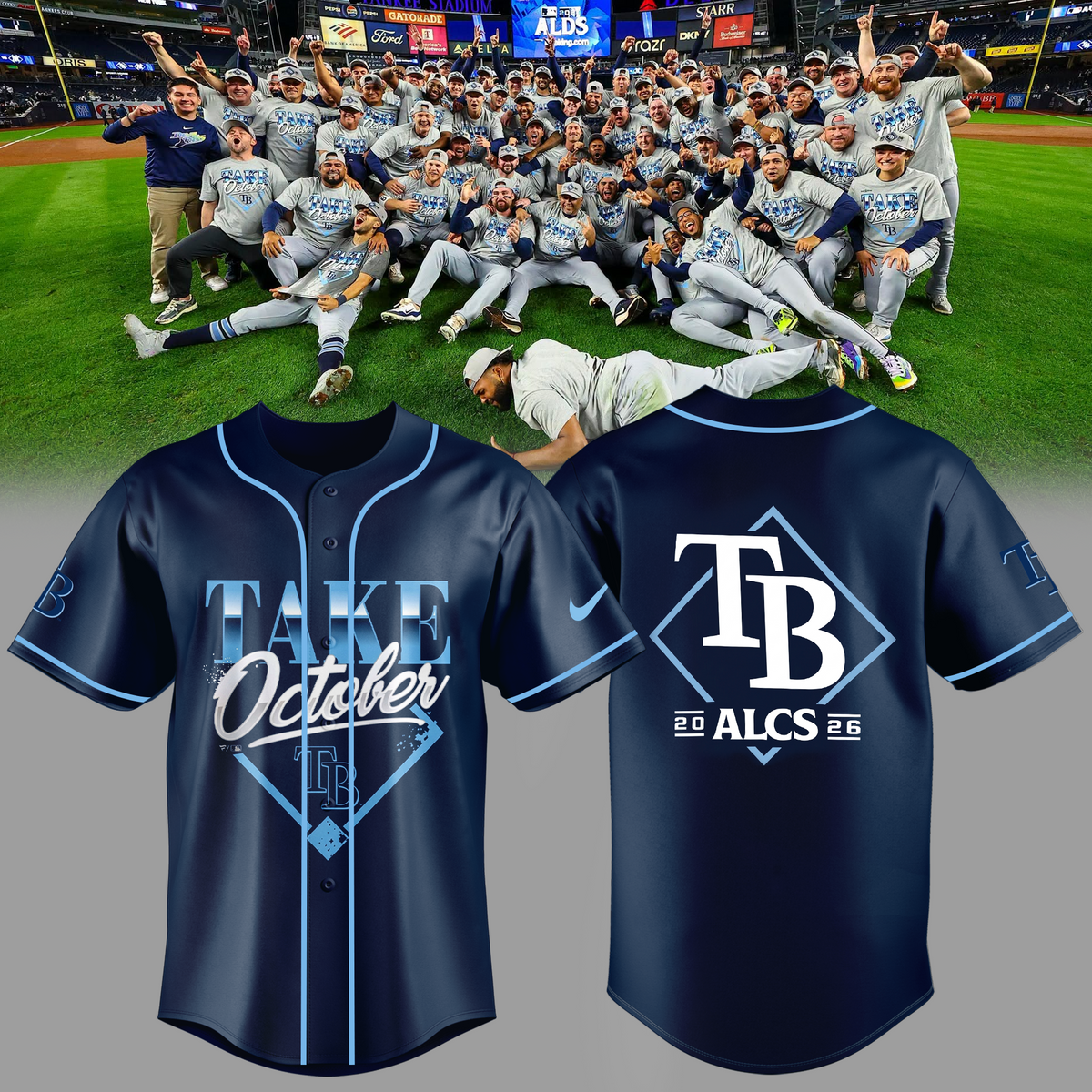 Limited Edition Tampa Bay Rays 2026 MLB Division Series Champions Distressed Locker Room Take October Jersey