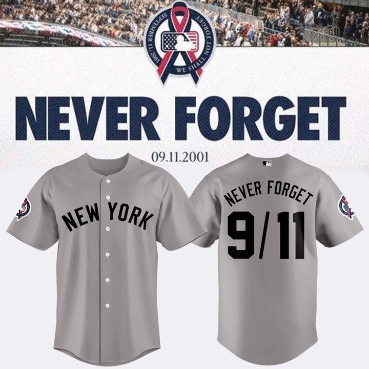 Yankees Never Forget 9/11 Jersey - Gray