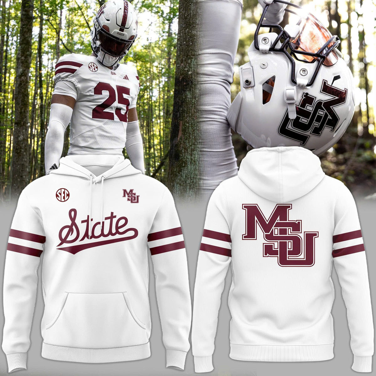 Special Mississippi State Bulldogs Wordmark Logo Uniform Hoodie