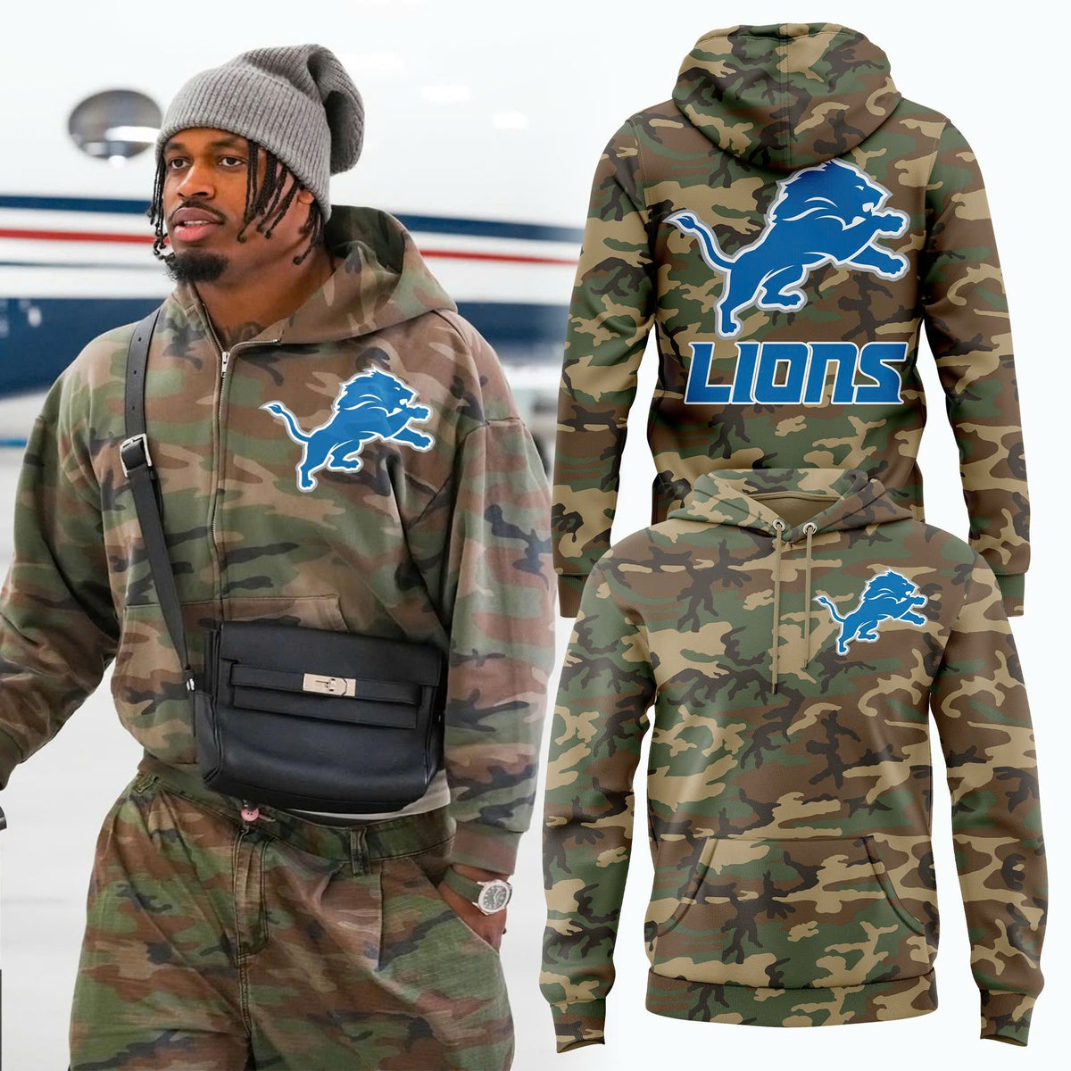 Unisex Camo Detroit Lions Limited Edition Hoodie