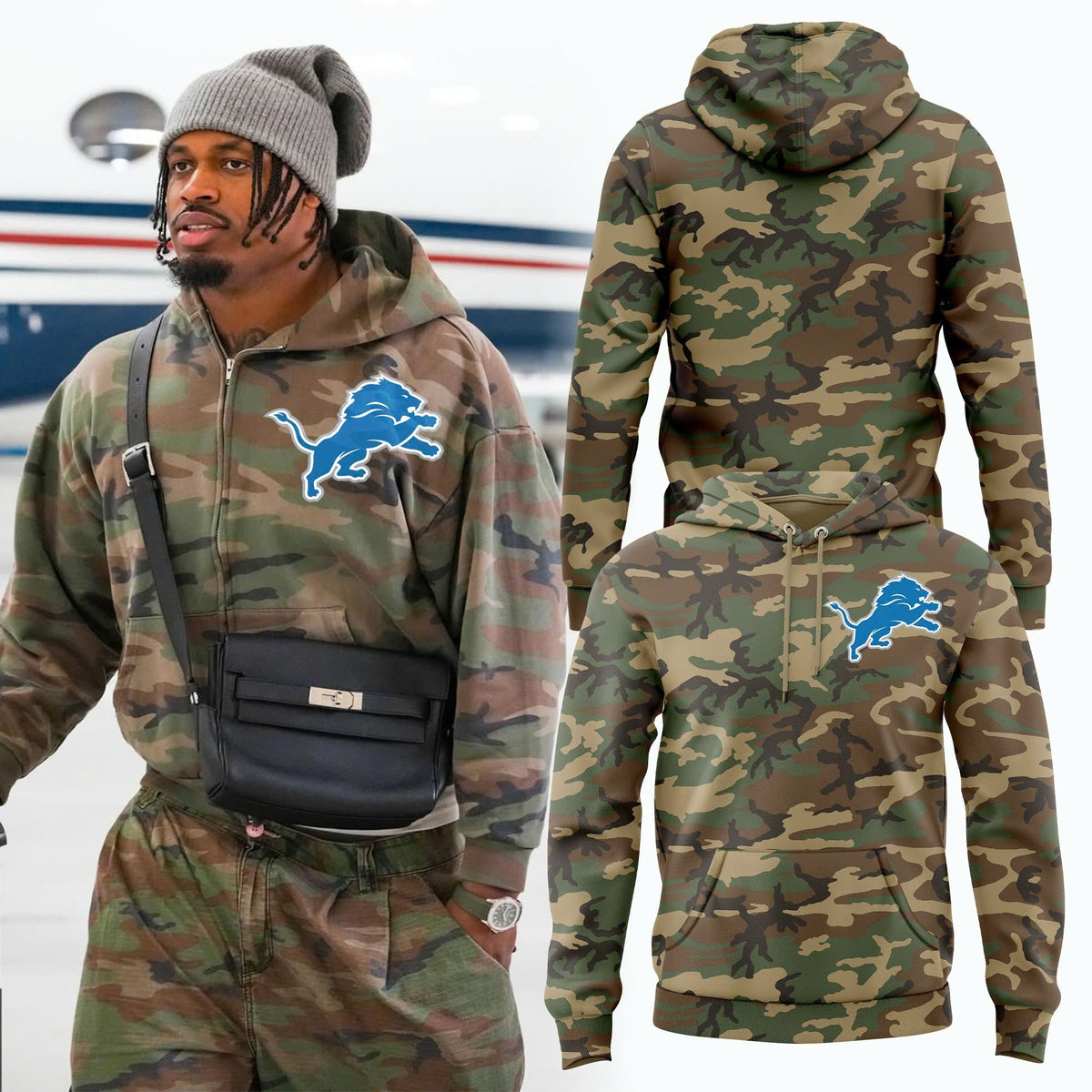Unisex Camo Detroit Lions Salute to Service Hoodie