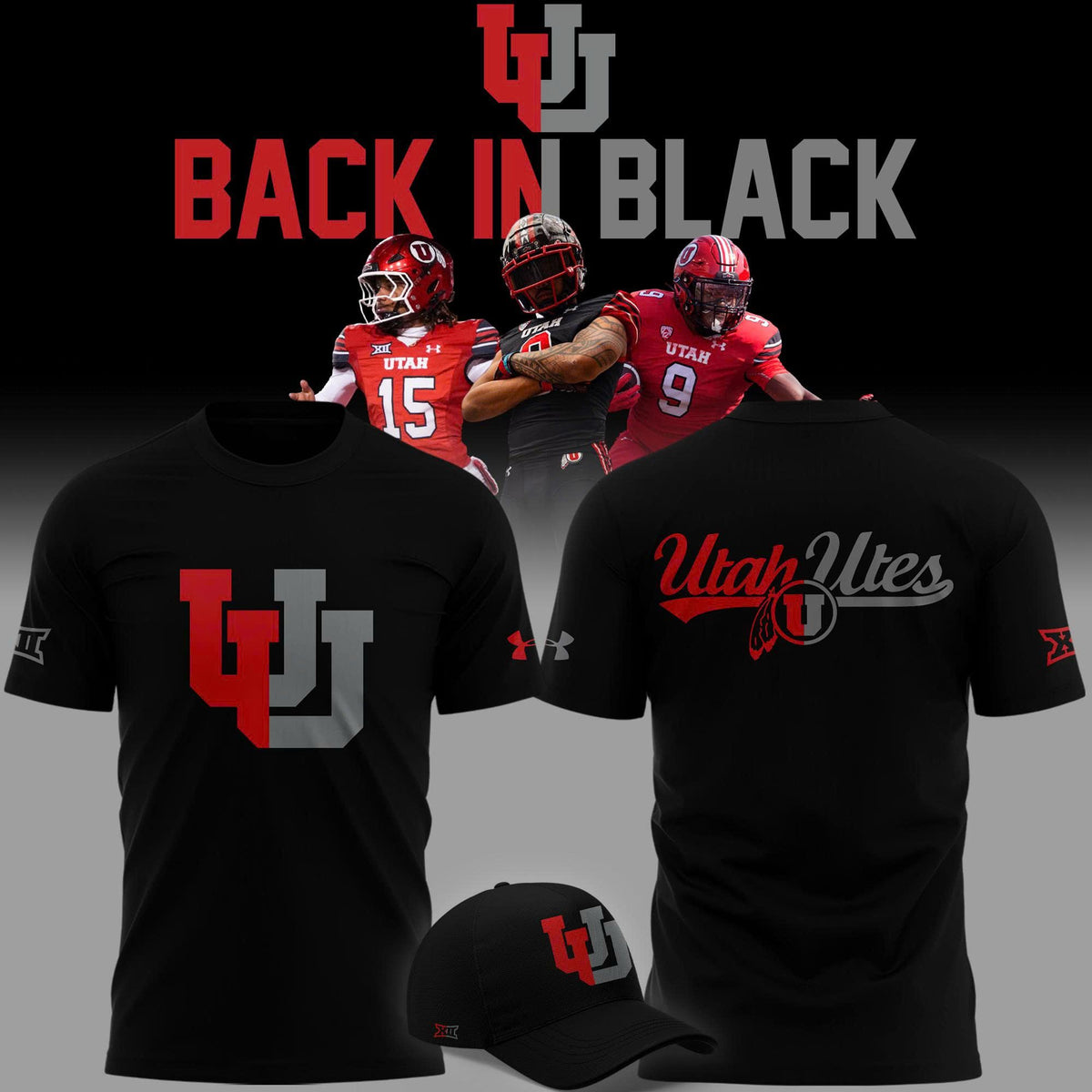 Limited edition T-Shirt "Back In Black" Utah Utes football