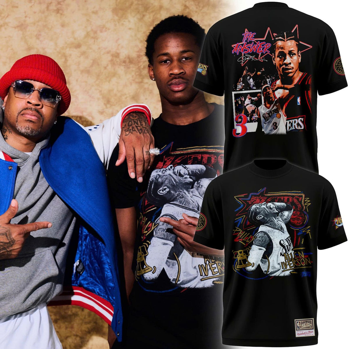 Al Philadelphia 76ers T-Shirt - Black
