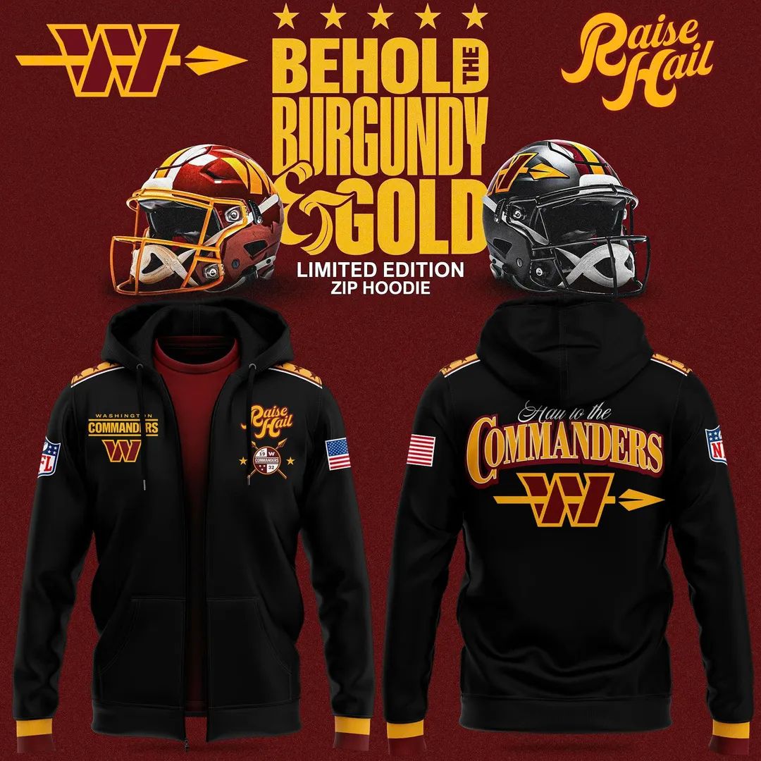 Limited edition Washington Commanders 2026 zip hoodie