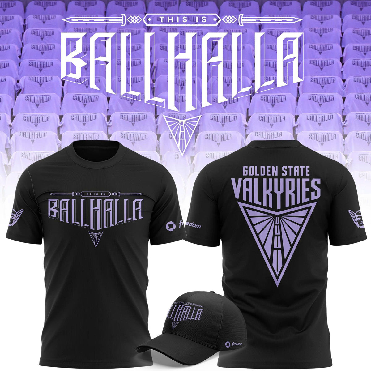 Golden State Valkyries "This is Ballhalla" T-shirt - Black