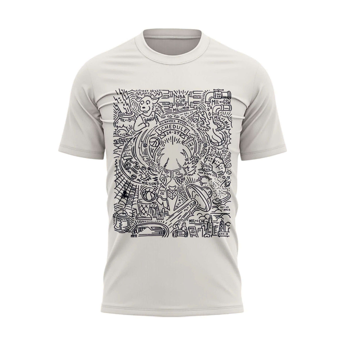 2026 Milwaukee Bucks Schedule T-Shirt