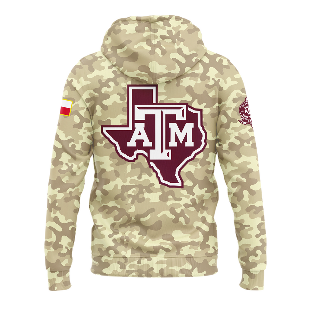 Limited Edition Hoodie Camo Texas A&M Football 2026.