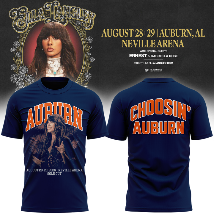 10.Auburn Tigers x Ella Langley-The Dandelion Tour 2026 T-shirt