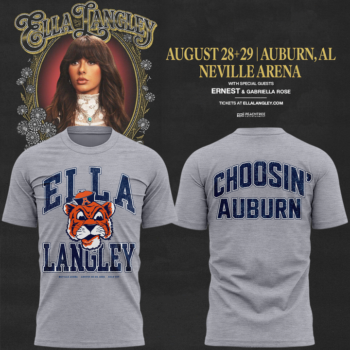 11.Auburn Tigers x Ella Langley-The Dandelion Tour 2026 T-shirt