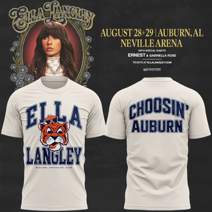 12.Auburn Tigers x Ella Langley-The Dandelion Tour 2026 T-shirt