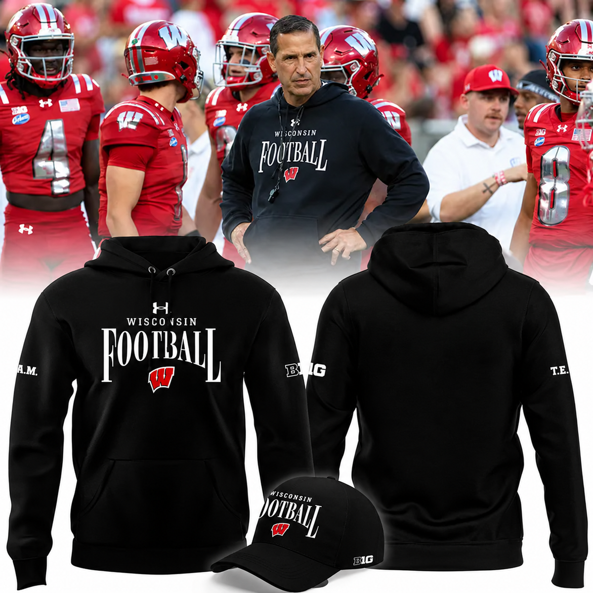 2026 Exclusive Hoodie Head coach Luke Fickell Wisconsin Football