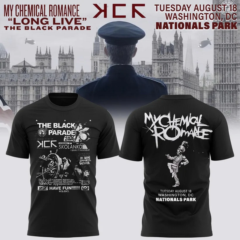 30. My Chemical Romance The Black Parade 2026 Tour Nationals Park, Washington, D.C T-shirt