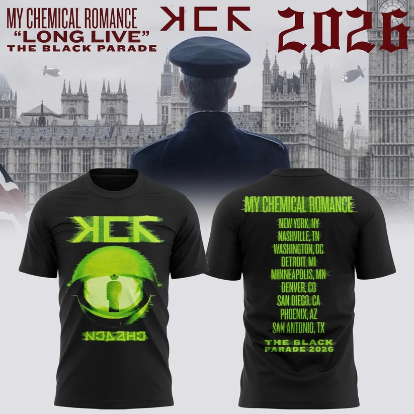 36. My Chemical Romance Neon Green The Black Parade 2026 US Tour T-shirt