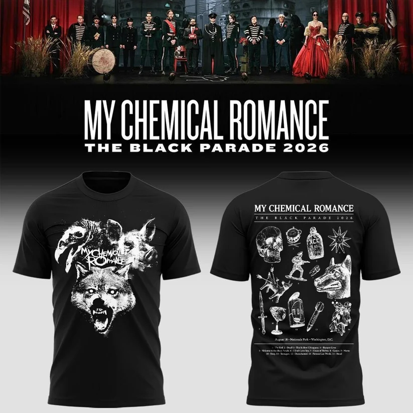 54. Limited Edition MCR Long Live The Black Parade Tour US 2026 At Washington, D.C T-Shirt