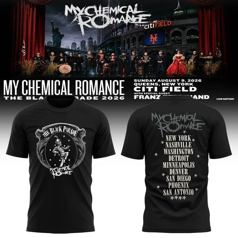 62. Limited Edition MCR Long Live The Black Parade Tour US 2026 T-Shirt