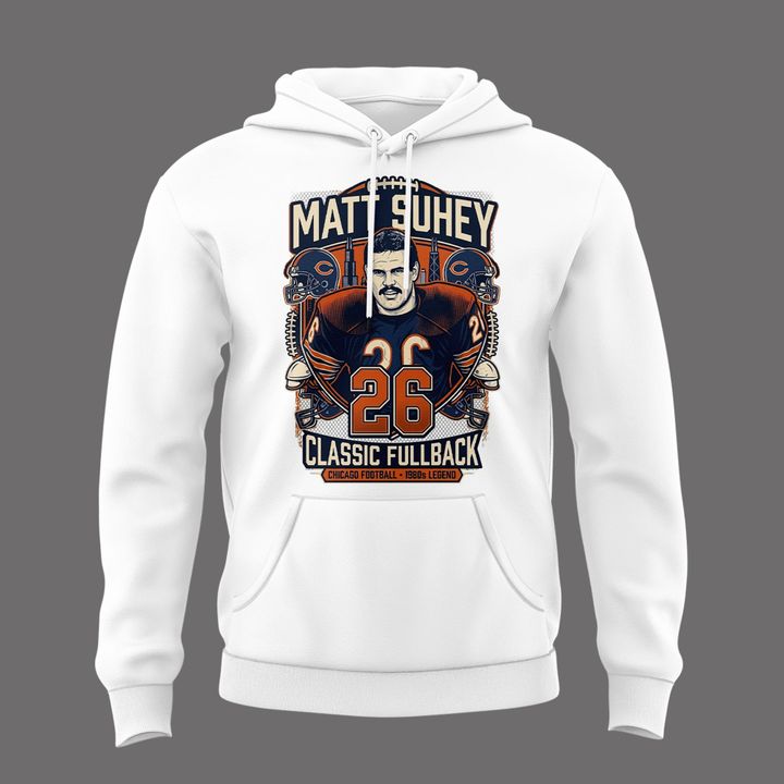 026. Perfect White Hoodie Matt Suhey - Chicago Bears Always and Forever - Thank You For Your Memories Hoodie