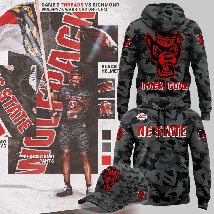 NC State Football Black camo 2026 Hoodie